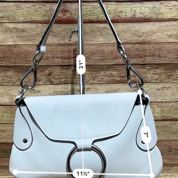 J & M Davidson White Leather Shoulder Bag - Picture 9 of 10